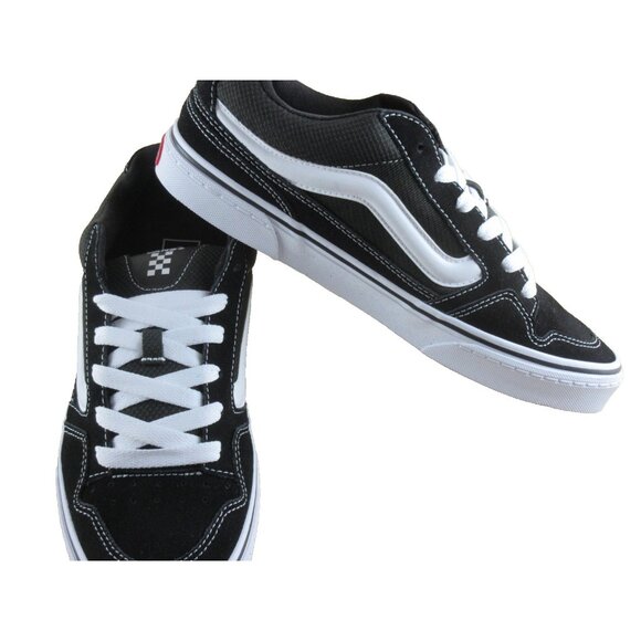 Vans Men's Caldrone Classic Suede Mesh Black White Skate Shoes sizes NIB - Picture 4 of 7